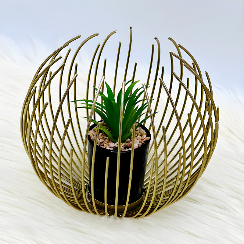 Artisan Crafted High-Quality Metal Alloy Sphere Planter For Elegant Room Decor