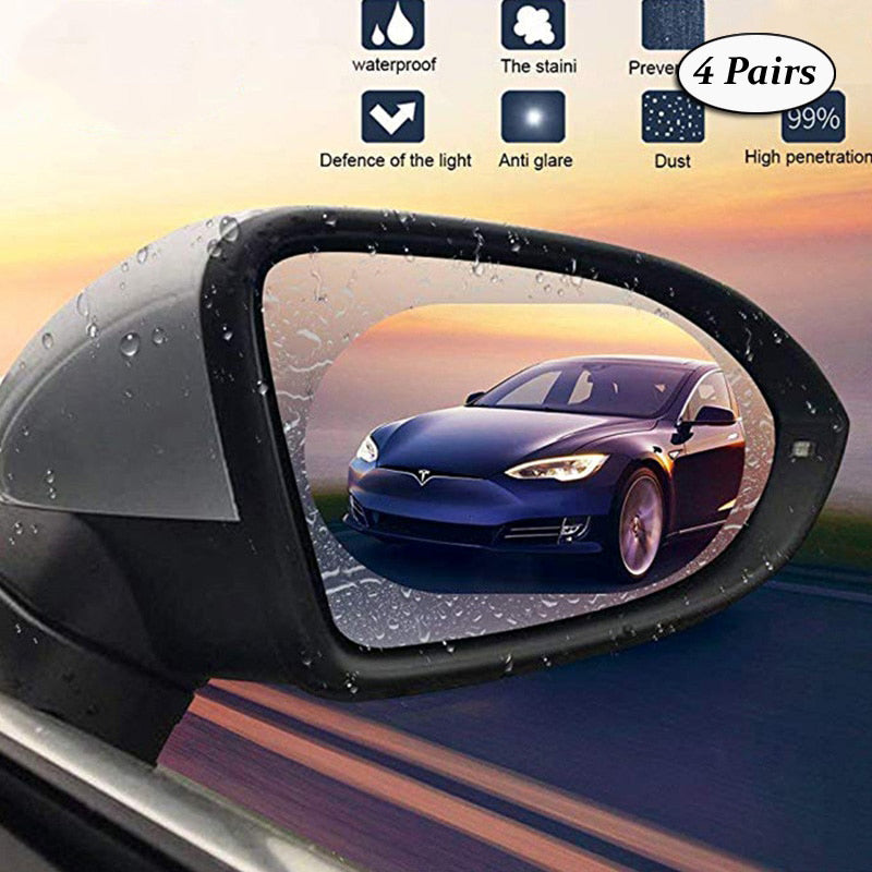 Pack of 4 Car Side-Mirror Anti-Mist Rainproof Film