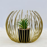 Artisan Crafted High-Quality Metal Alloy Sphere Planter For Elegant Room Decor