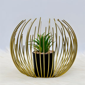 Artisan Crafted High-Quality Metal Alloy Sphere Planter For Elegant Room Decor