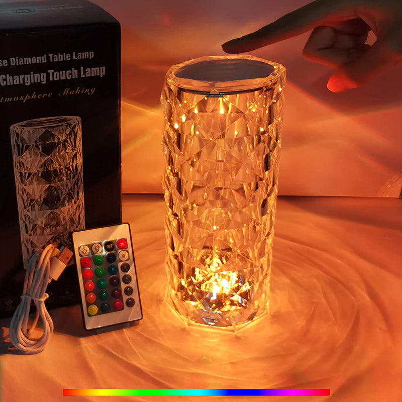 Touch Control Rechargeable Rose Diamond Table Lamp