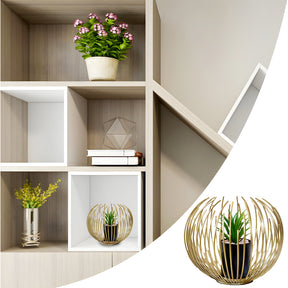 Artisan Crafted High-Quality Metal Alloy Sphere Planter For Elegant Room Decor