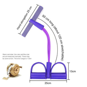 Durable Foot Pedal Pull Rope 2 Tube Resistance Band Pedal Exerciser