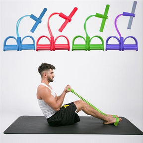 Durable Foot Pedal Pull Rope 2 Tube Resistance Band Pedal Exerciser