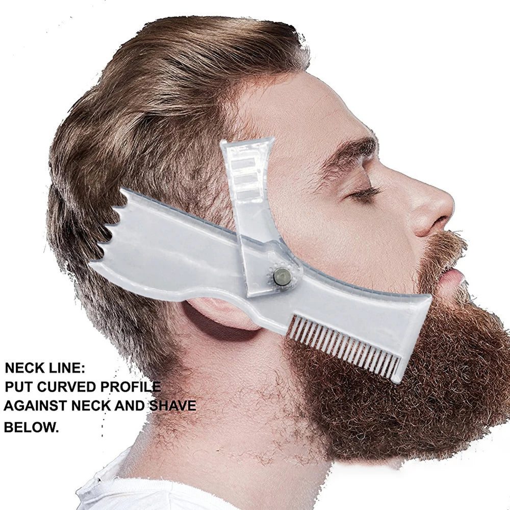 Men Beard Modeling Ruler 5 In 1 Shaping Styling Template Comb Rotatable Men's Beauty Tool For Hair Trimming Moustache Barber