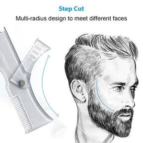 Men Beard Modeling Ruler 5 In 1 Shaping Styling Template Comb Rotatable Men's Beauty Tool For Hair Trimming Moustache Barber