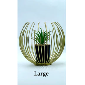 Artisan Crafted High-Quality Metal Alloy Sphere Planter For Elegant Room Decor