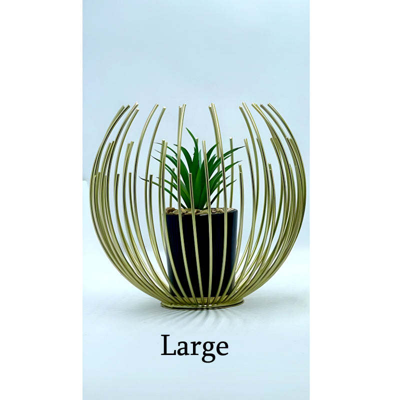 Artisan Crafted High-Quality Metal Alloy Sphere Planter For Elegant Room Decor