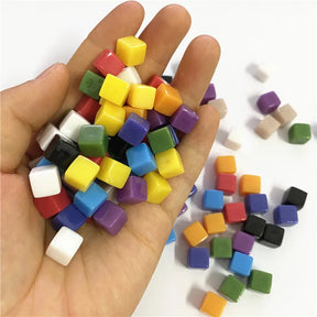 Colorful Clear Crystal Cubes 50Pcs/Set 8mm Transparent Dice For Board Game