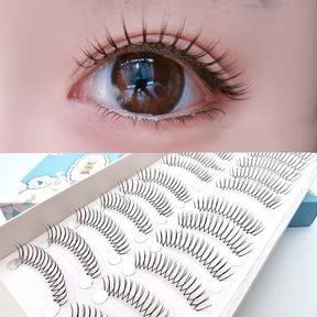 Eyelashes Natural Transparent Stem Lash Extension U-shaped Natural Wispy Fake Eyelashes A Must Have Beauty Items for More Trendy Girly Style Come sin 10 Pairs - Korean Item