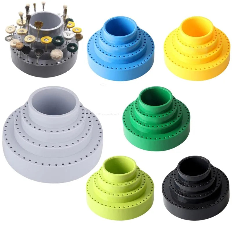 Rotating Round Shape Drill Bit Storage Case Grinding Tool Tip Stand Organizer Jewelry Making Tool Accessories Displayer