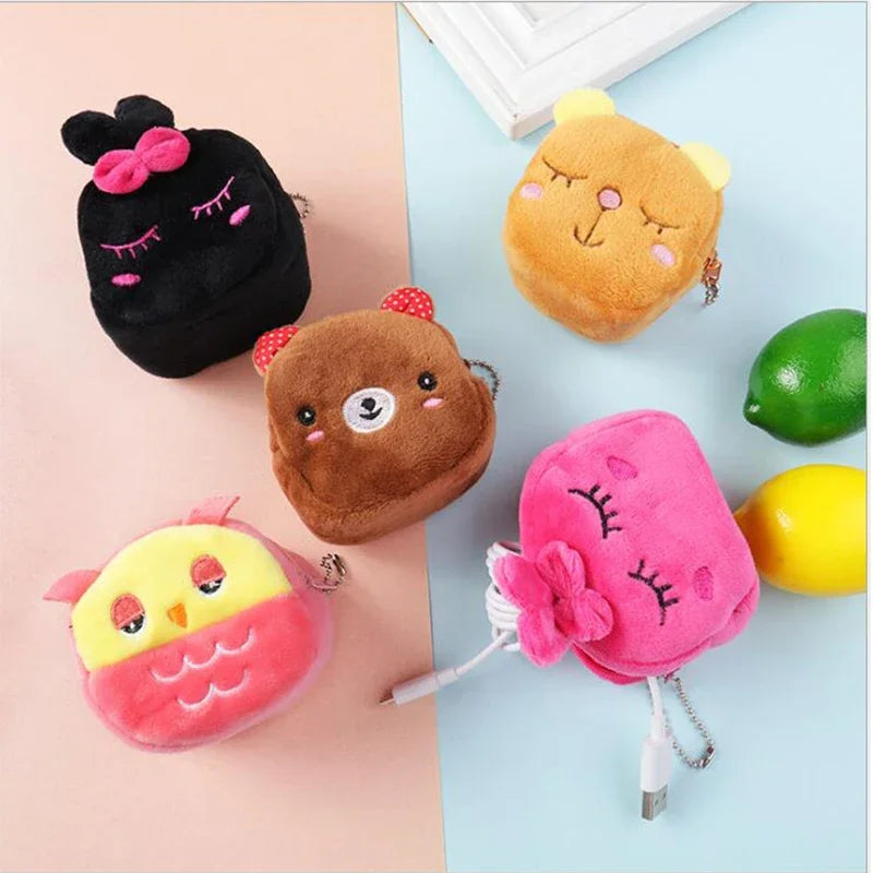 Small Cute Soft Zipper Panda Coin Purse Coin Key Bag Female Child Multifunctional Women Frog Wallets Headset Bag Christmas Gift