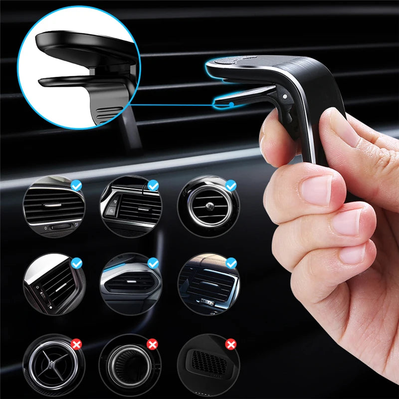 Magnetic Car Phone Holder Air Vent Clip Mount Rotation Cellphone GPS Support For Samsung Xiaomi Huawei Mobile Phone Holder Stand