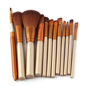 Makeup Brushes Set Eye Shadow Lip Gloss Eye Makeup Portable Beauty Tools (12pcs Aluminium Box)