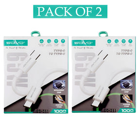 Pack Of 2 SOVO SC-311 Type-C To Type-C Fast Charging Cable