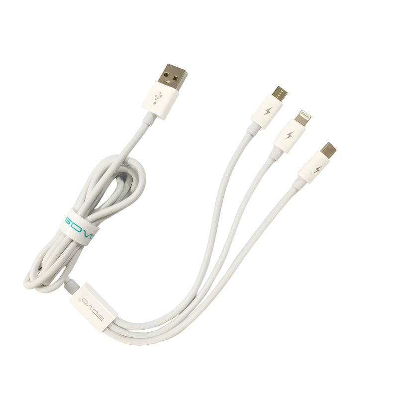 SOVO SC-301 High Quality 3.4A Fast Charge 3-In-1 USB Cable